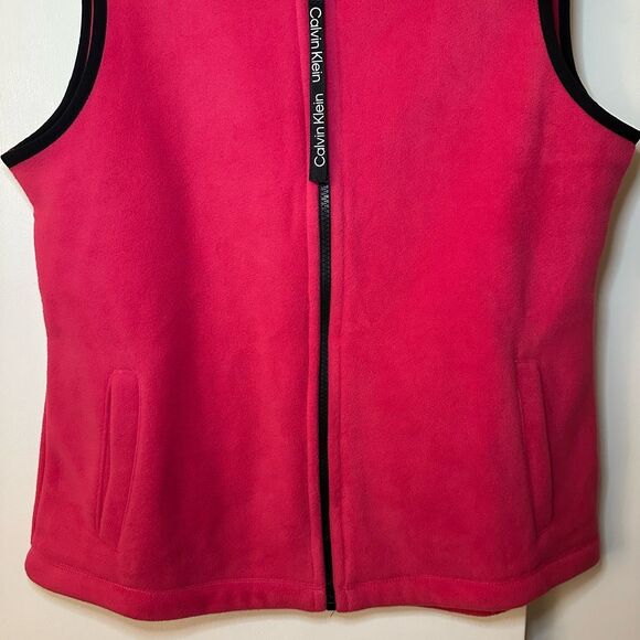 Calvin Klein Performance Small Fleece Zipper Active Womens Vest Hot Pink NWT - Picture 2 of 9